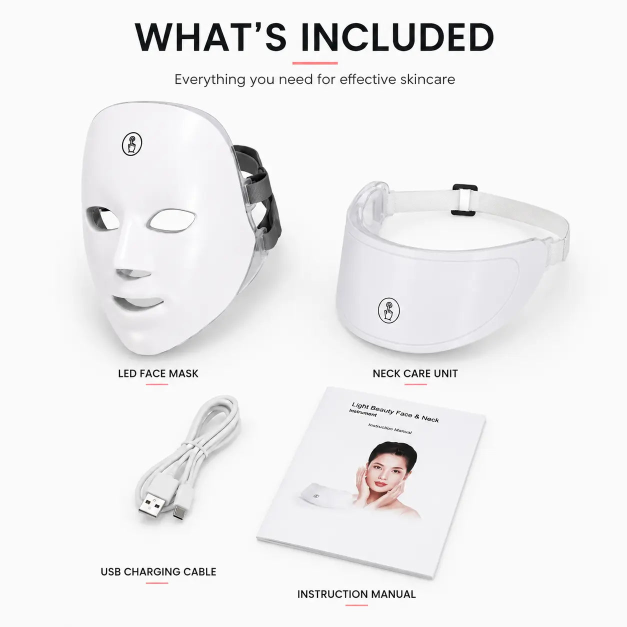 7 Color LED Light Therapy Face & Neck Mask
